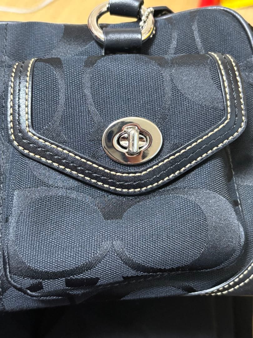 COACH コーチ シグネチャー ミニボストン ハンドバッグ　美品