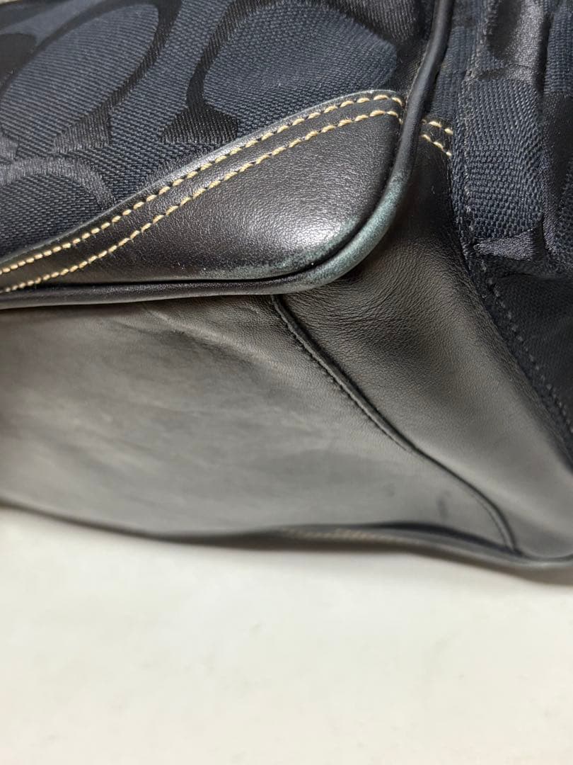 COACH コーチ シグネチャー ミニボストン ハンドバッグ　美品