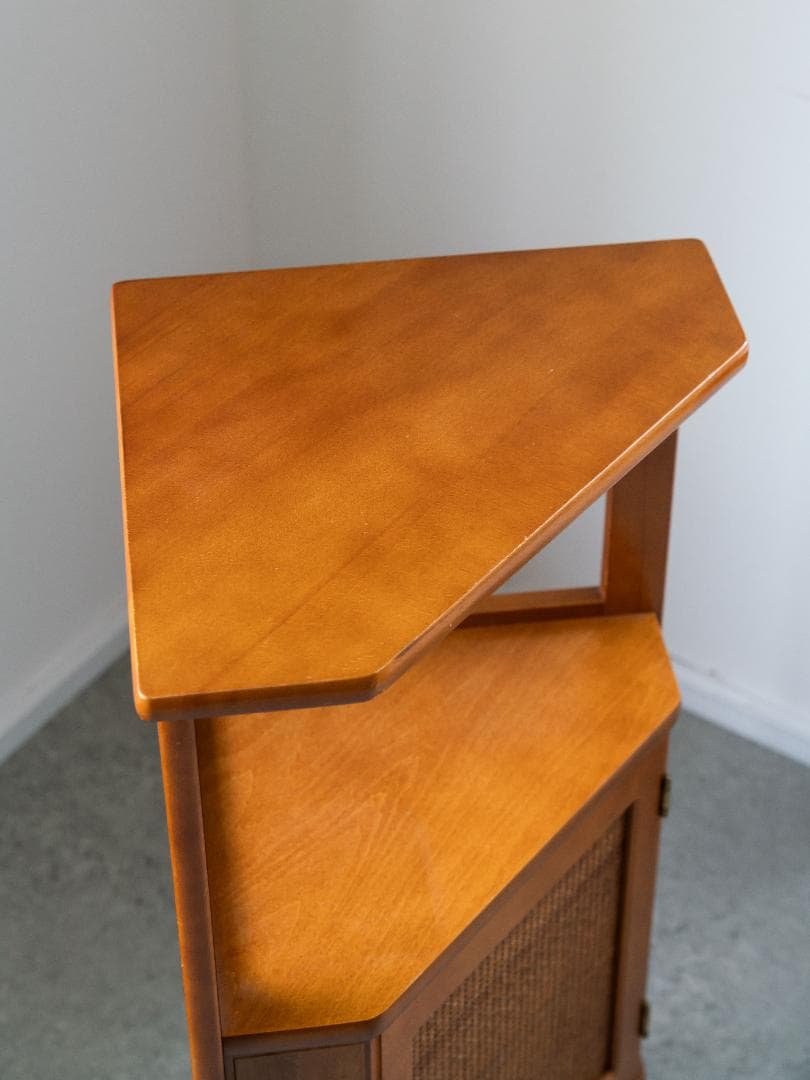 オールドカリモク コーナー キャビネット 棚 電話台 ミッドセンチュリー