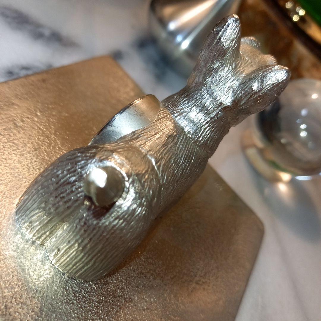 TIMEX レア 置時計 スコティッシュテリア ピューター オブジェ シルバー