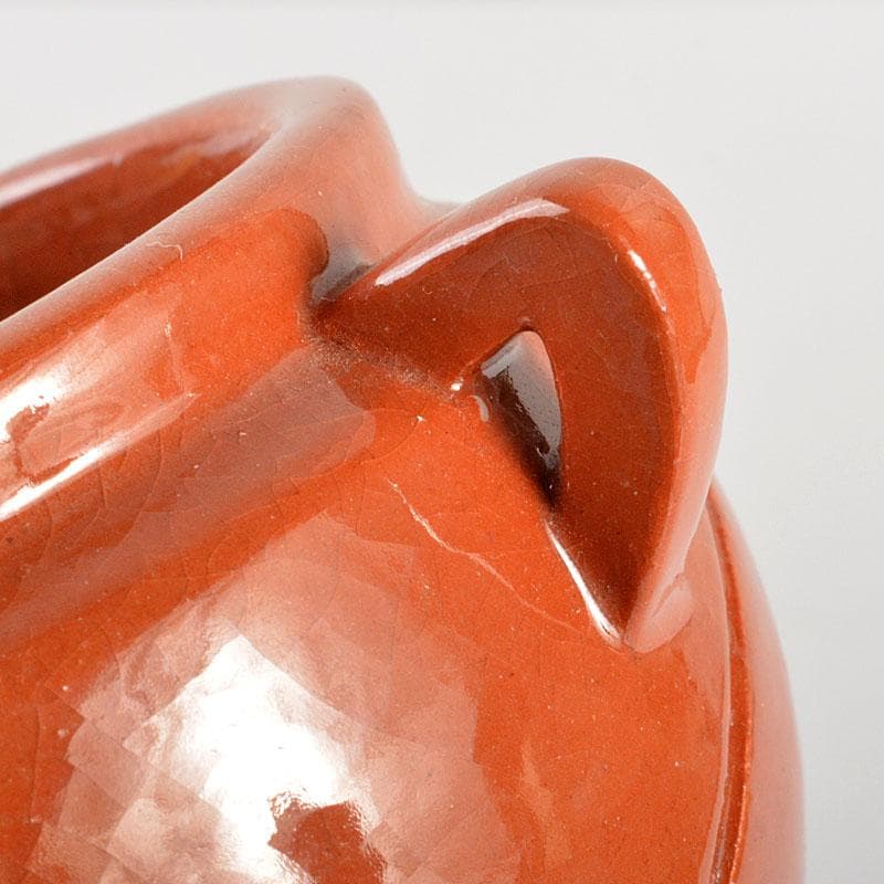 茶道具 京焼 川崎和楽作 赤楽 三足香炉 共布共箱 V 6823