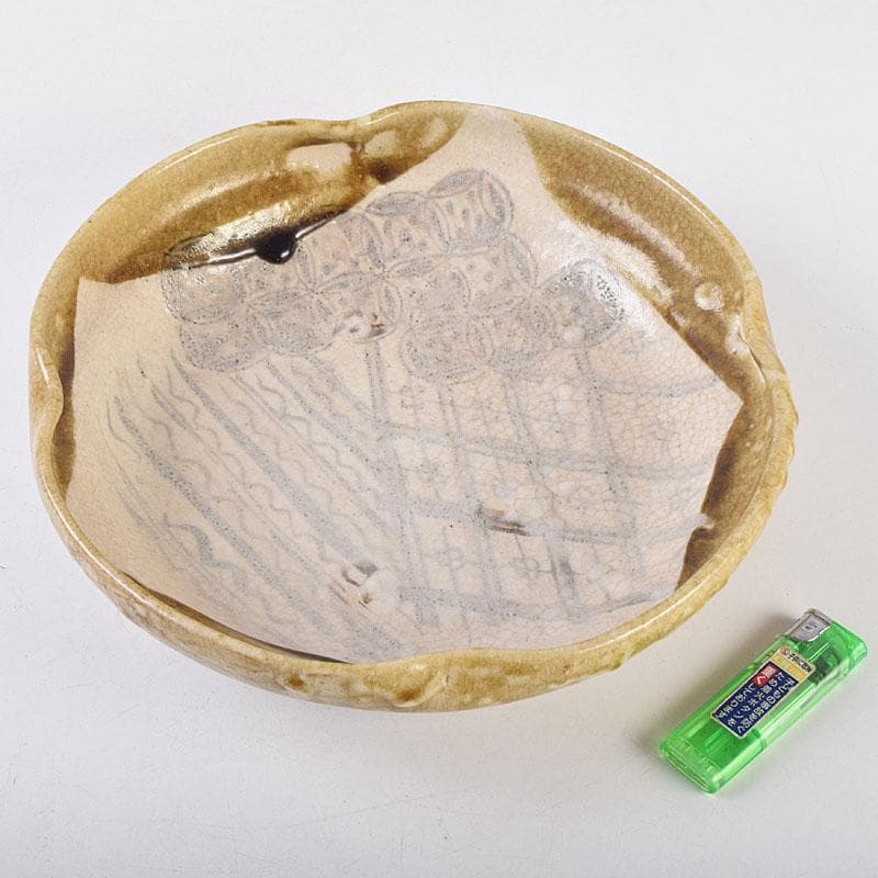 北大路魯山人作 絵志野 鉢 共箱 V R9184B