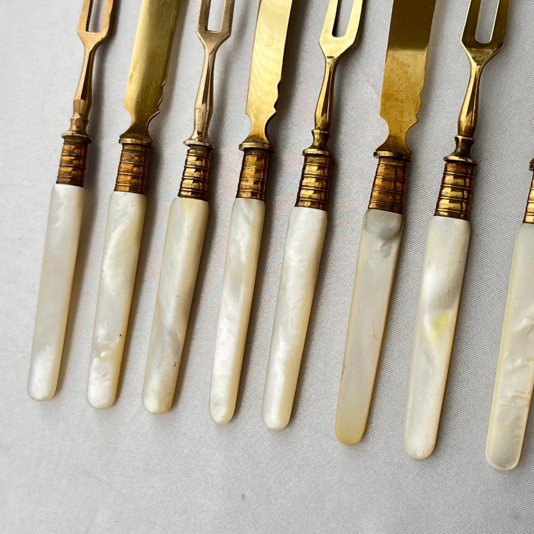 仏蘭西】【白蝶貝】パストリーセット フォーク / ナイフ 12本