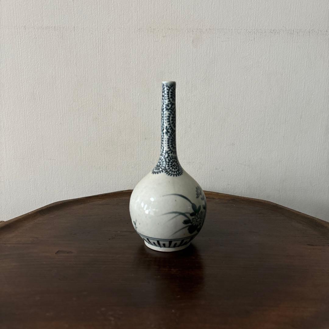 伊万里染付　徳利　一輪挿し　古道具　アンティーク　骨董　古美術　花器　傷　検李朝