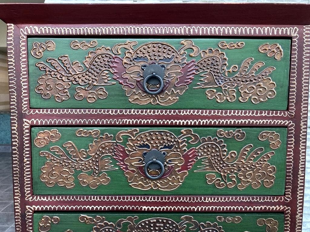 アンティーク シノワズリ 10段引出し チェスト 東洋家具 唐箪笥 中国