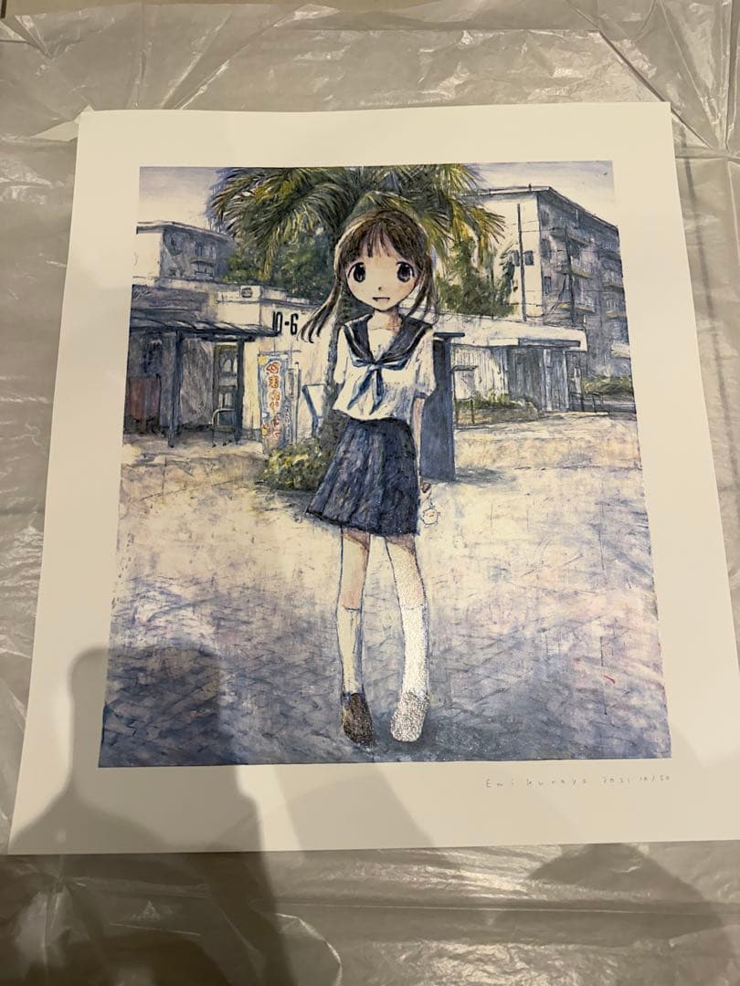 小浦昇 版画 サイン入り CROCODILE SHOP 57/150 銅版画