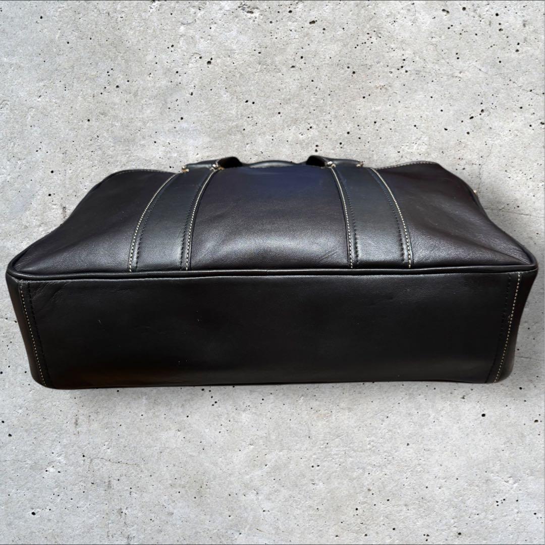 COACH コーチ 2way ブラック レザー ビジネスバッグ 肩掛け斜め掛け