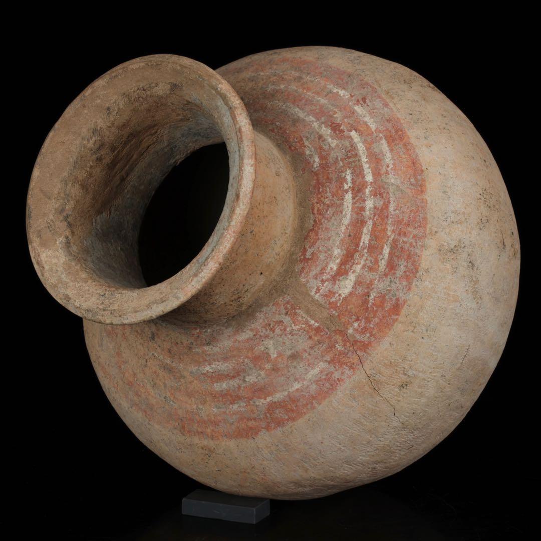 希少・時代物】古代バンチェン発掘 彩文土器 タ イ古陶 高さ34cm 木