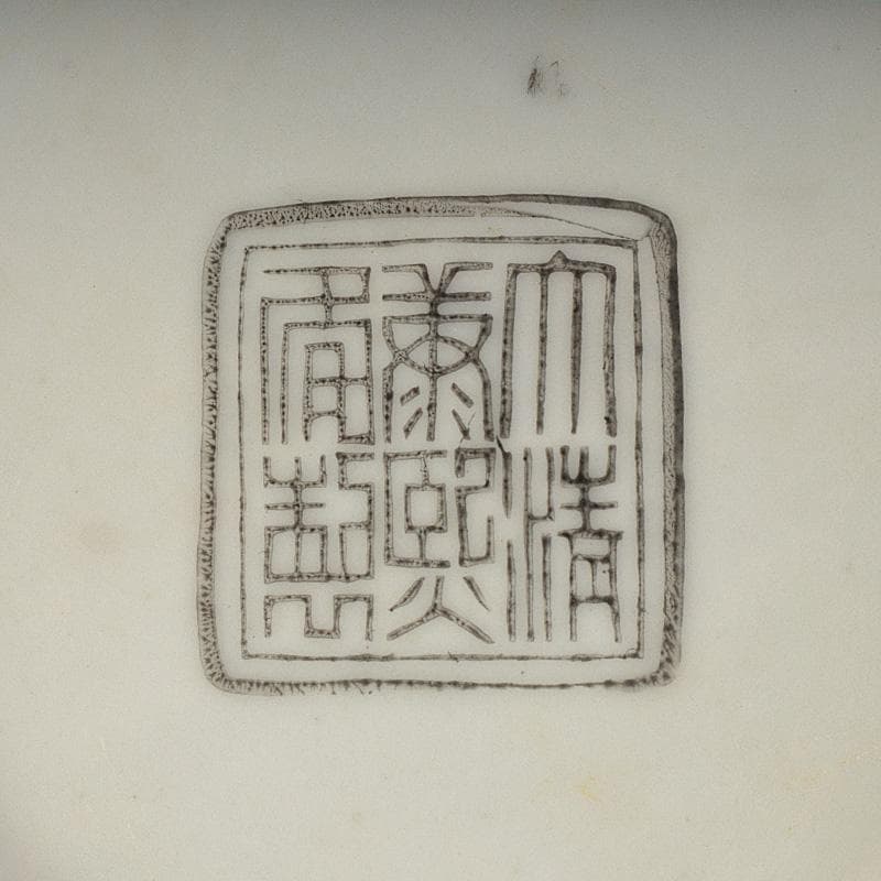 中国 大清康煕年製 粉彩纏枝花卉文 蒜口瓶 V