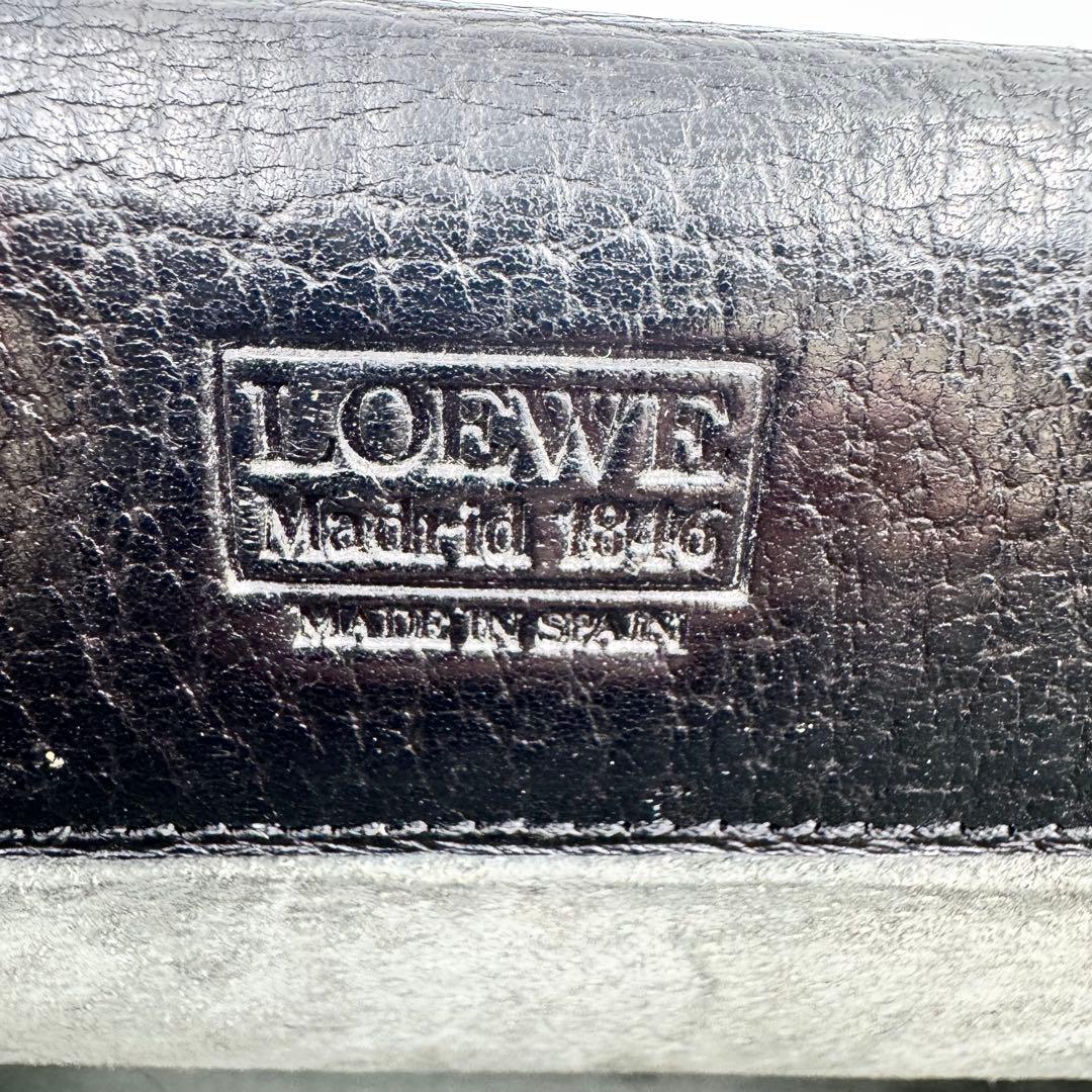 LOEWE ビジネスバッグ　ブラック　オールレザー　アナグラム　A4収納