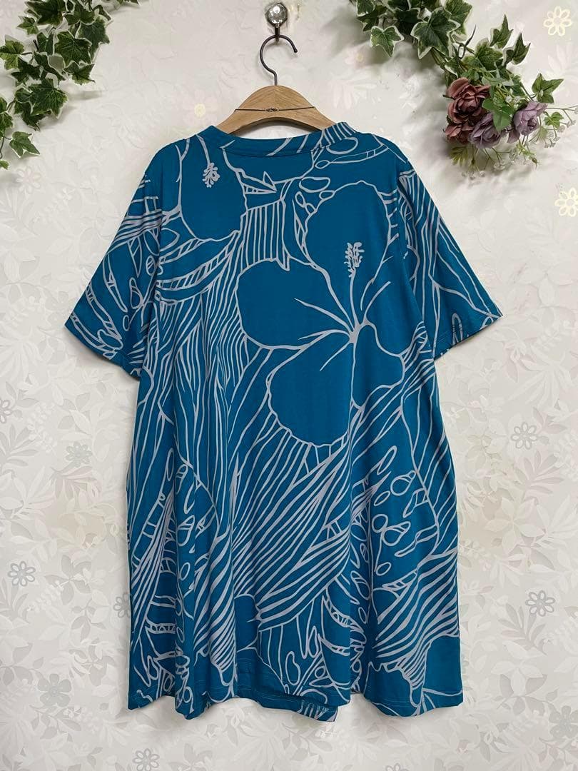 よっこ973新品 コイビトミサキ綿100 大花printAラインTU