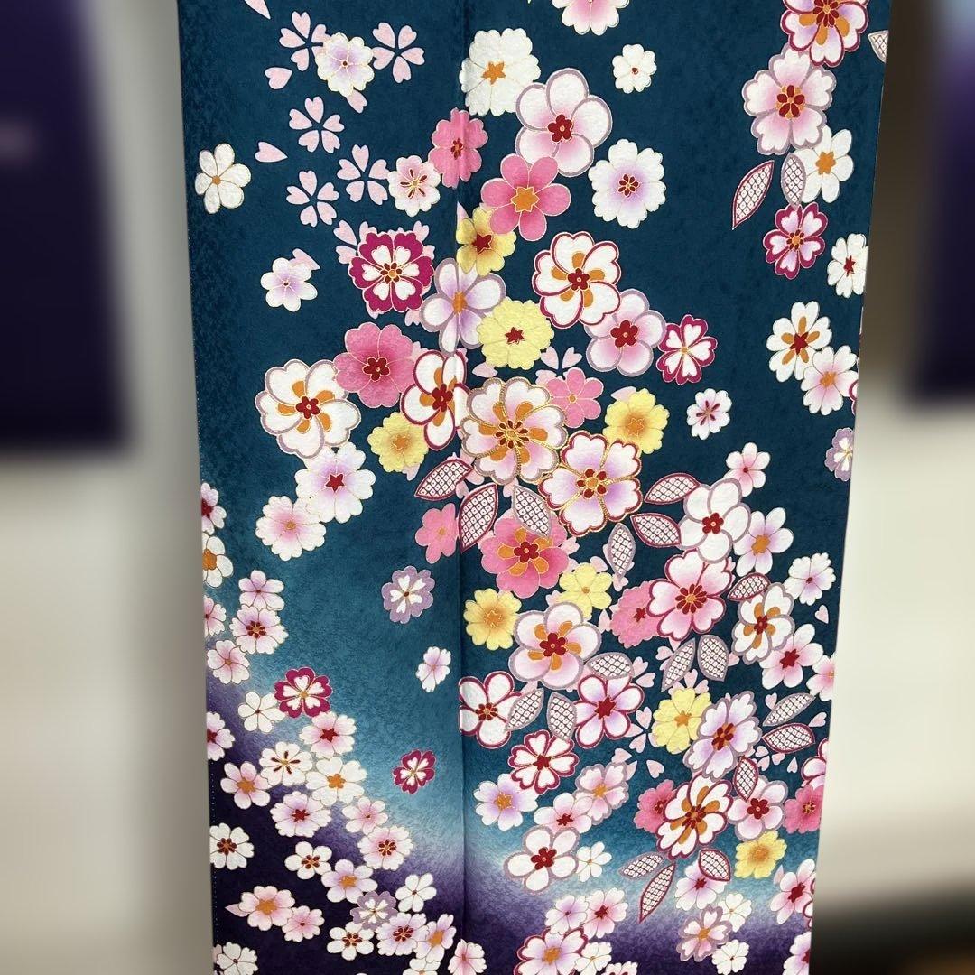 桜の花模様振袖6点セット 金駒刺繍 トールサイズ ガード加工 美品