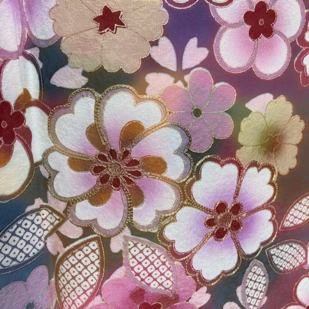 桜の花模様振袖6点セット 金駒刺繍 トールサイズ ガード加工 美品