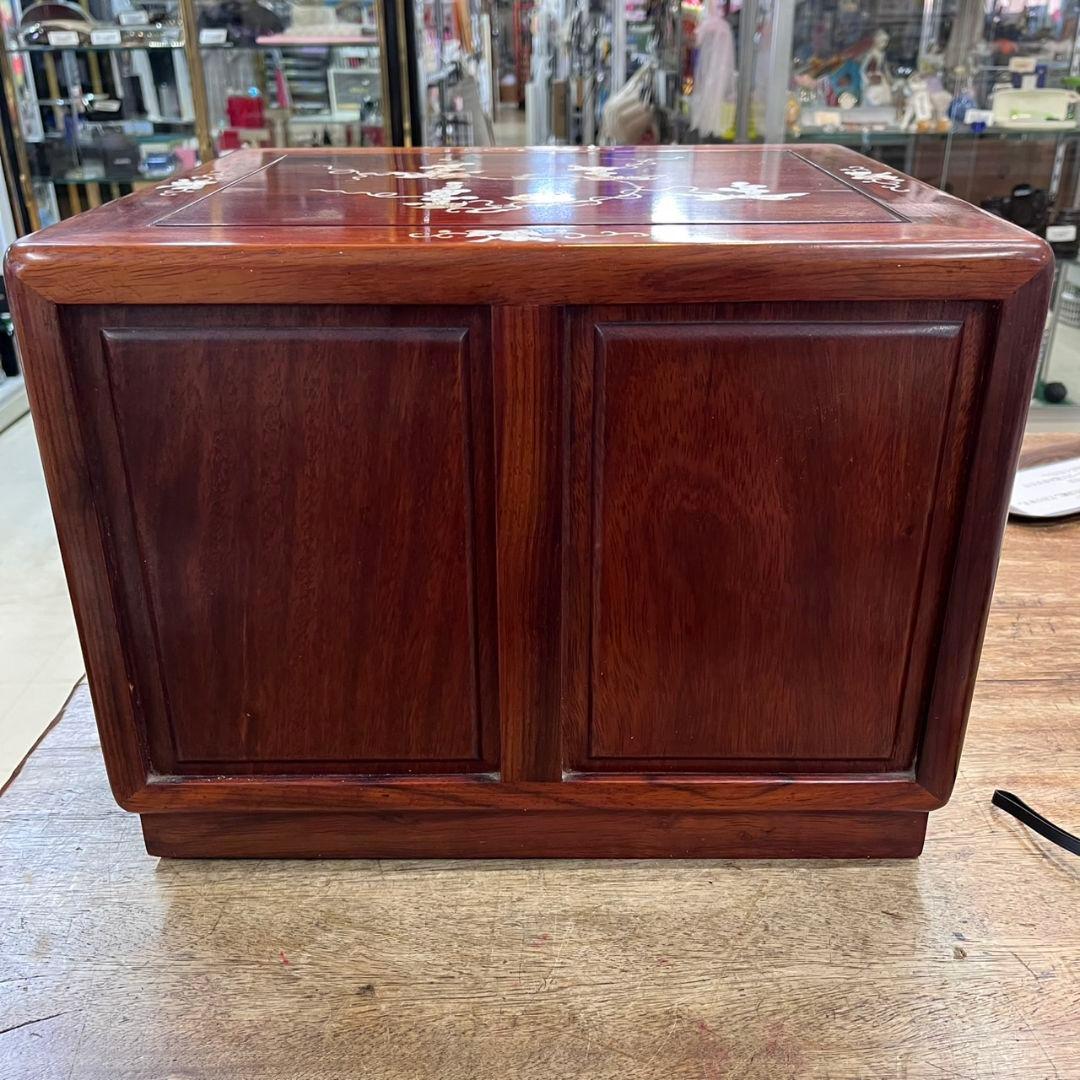 K◇ 花梨 螺鈿家具 唐木 小引き出し 三段 アンティーク ヴィンテージ