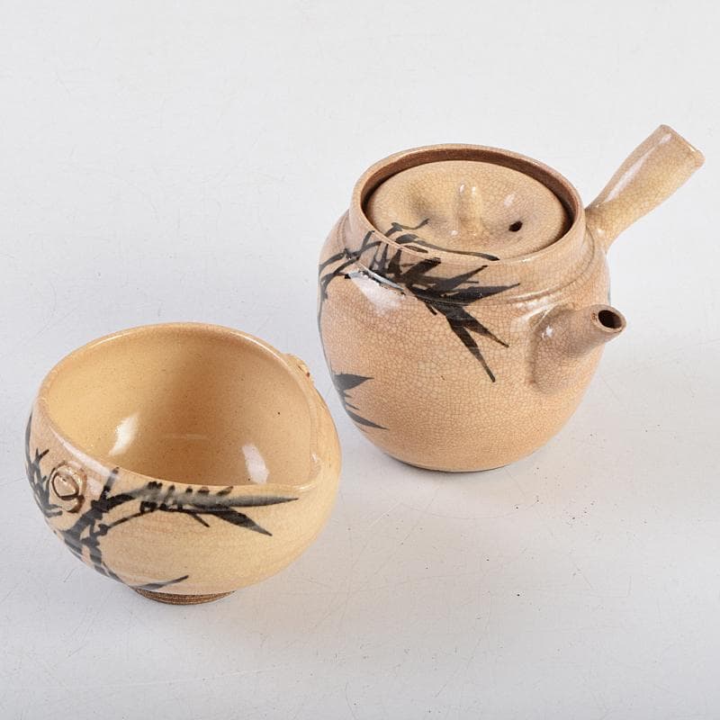 煎茶道具 田能村直入道人画 竹文 茶器揃 M R9464