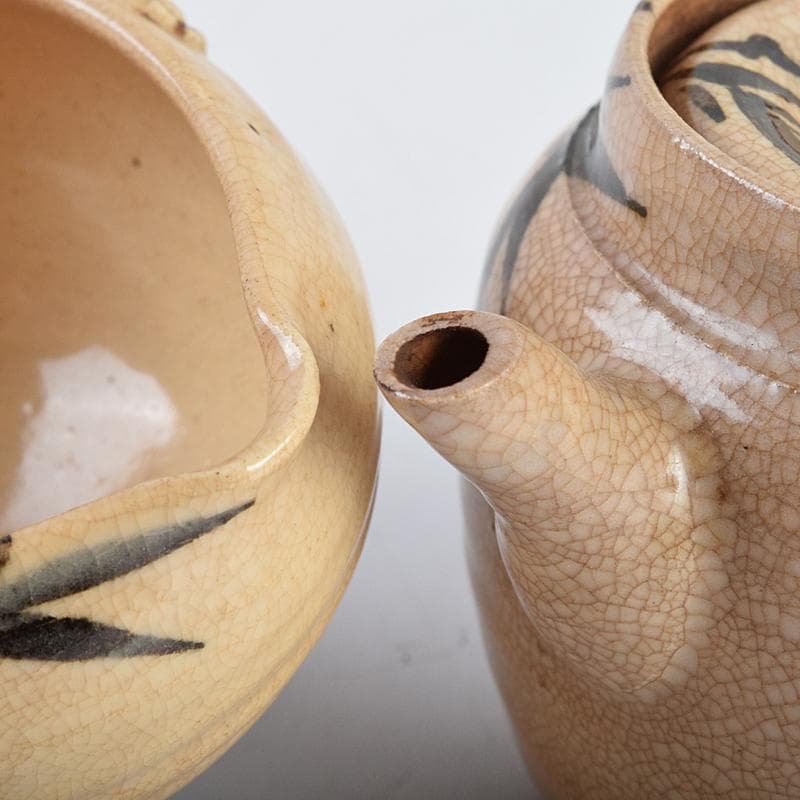 煎茶道具 田能村直入道人画 竹文 茶器揃 M R9464