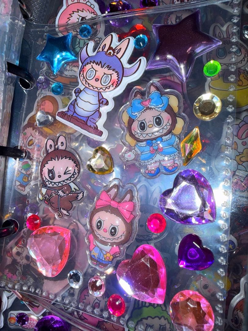 ラブブ・和柄ボンボンドロップシール帳完成品❤︎