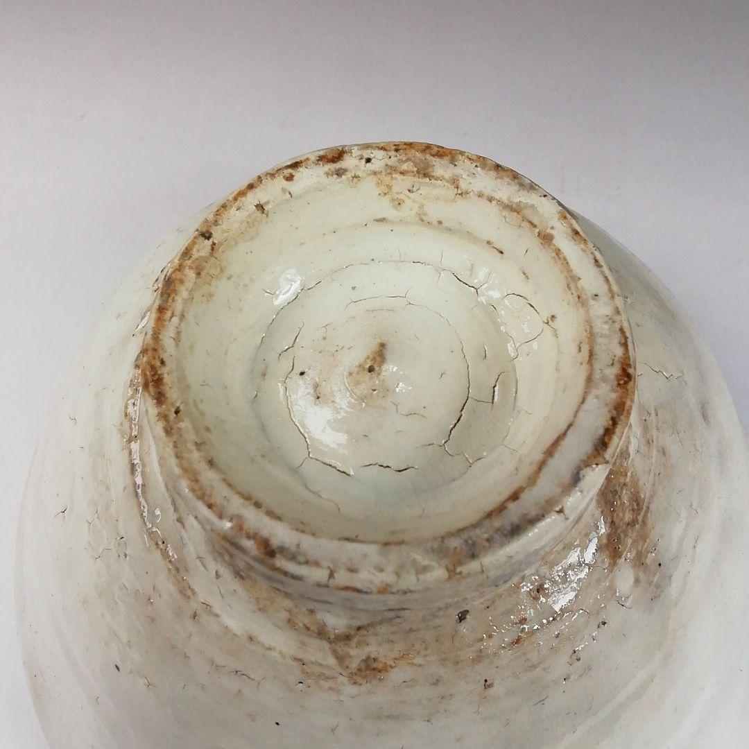 T101 茶碗 『粉引火変り 茶碗』『其中窯 河村又次郎』 共箱 抹茶碗