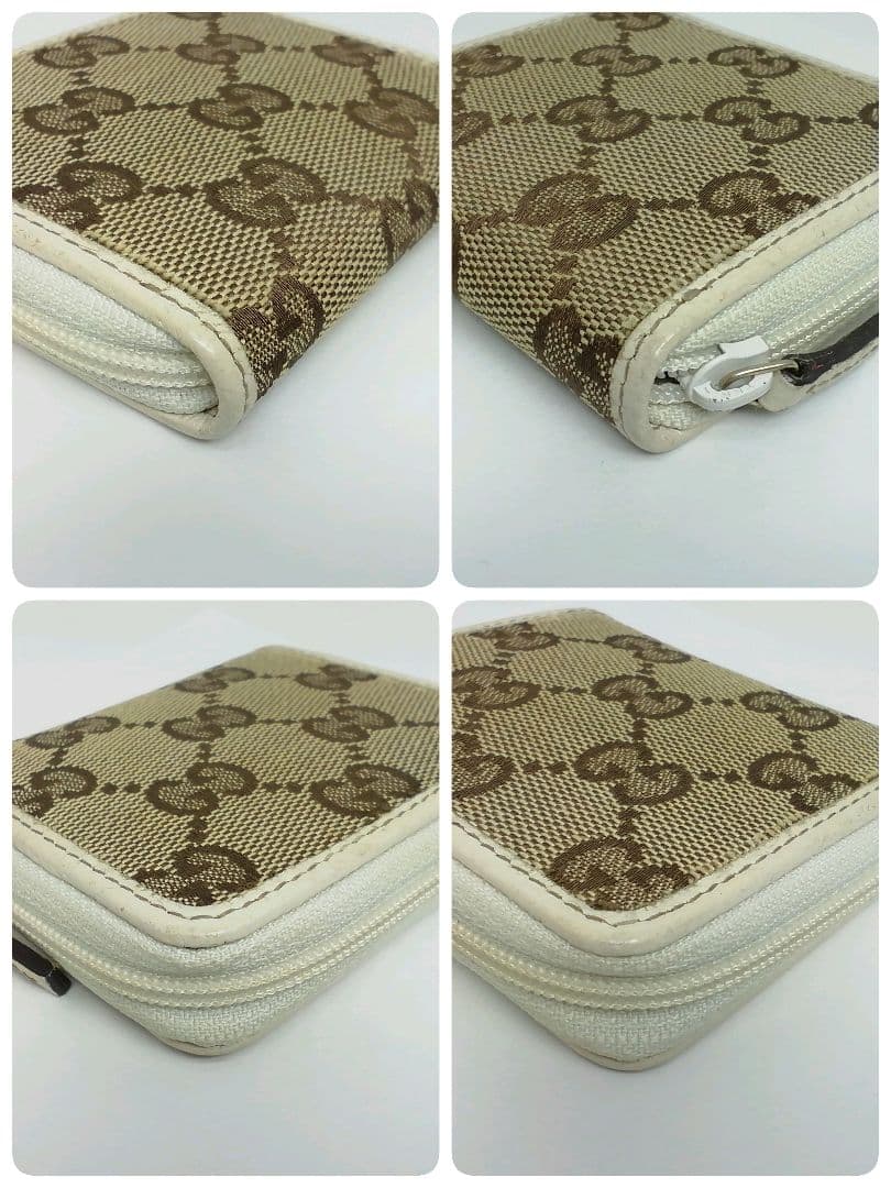 GUCCI　グッチ　GGキャンバス キャメルホワイト　ケース　小銭入れ