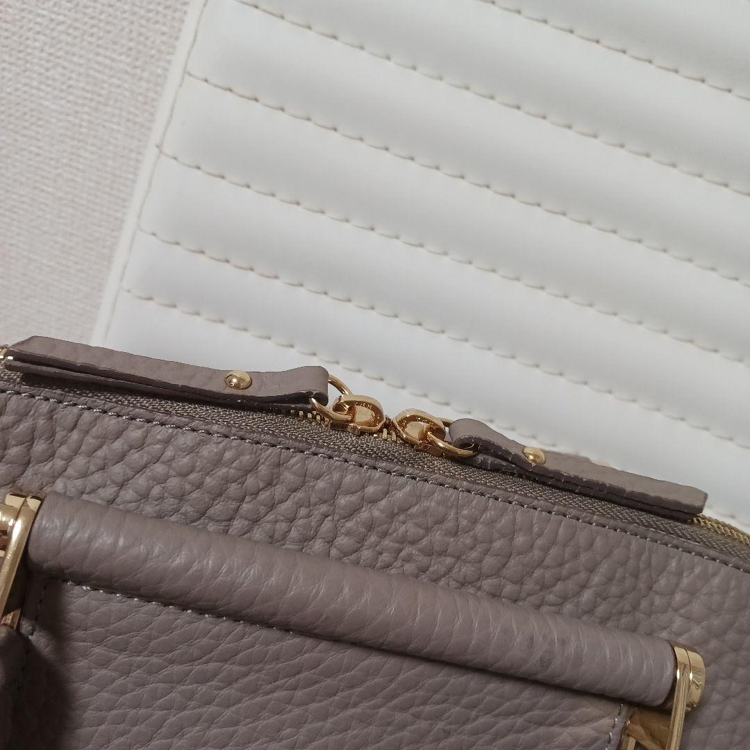 2974【極美品・保存袋付】IACUCCIギブリレザートート　グレージュ　M