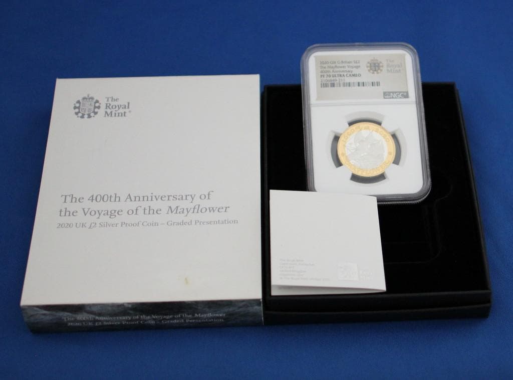 2020年イギリス メイフラワー号 400周年 ￡2 銀貨 NGC PF70UC - メルカリ
