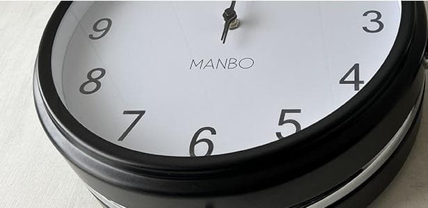 S*M様 MANBO 両面電波掛け時計 ブラック/ホワイト 310mm