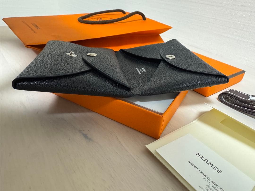 HERMES カルヴィデュオ Calvi Duo シェーブル 黒 B刻印
