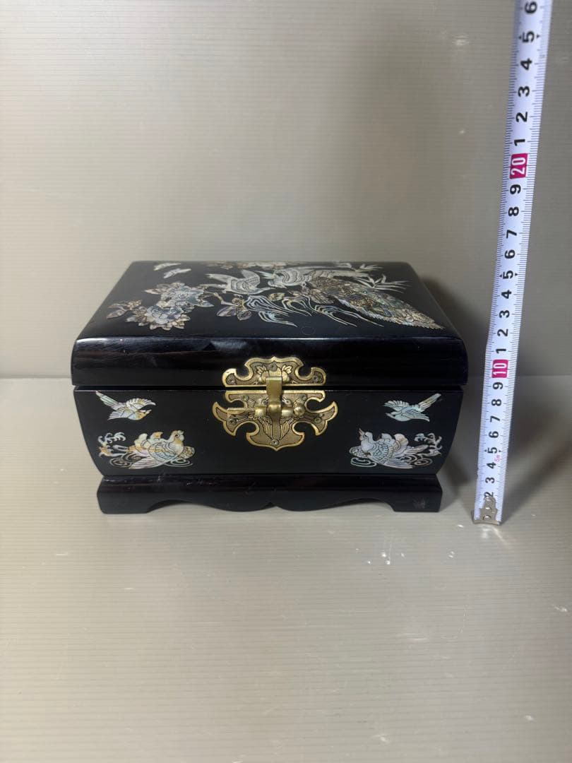 2565 螺鈿細工 花鳥　宝石箱 小物入れ 漆器 アクセサリーケース