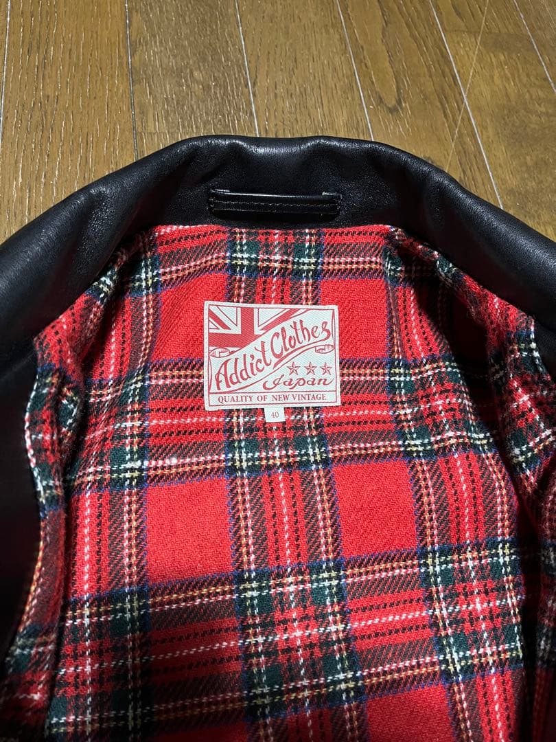 アディクトクローズ ライダース ジャケット AD-00 HORSE 茶芯 40