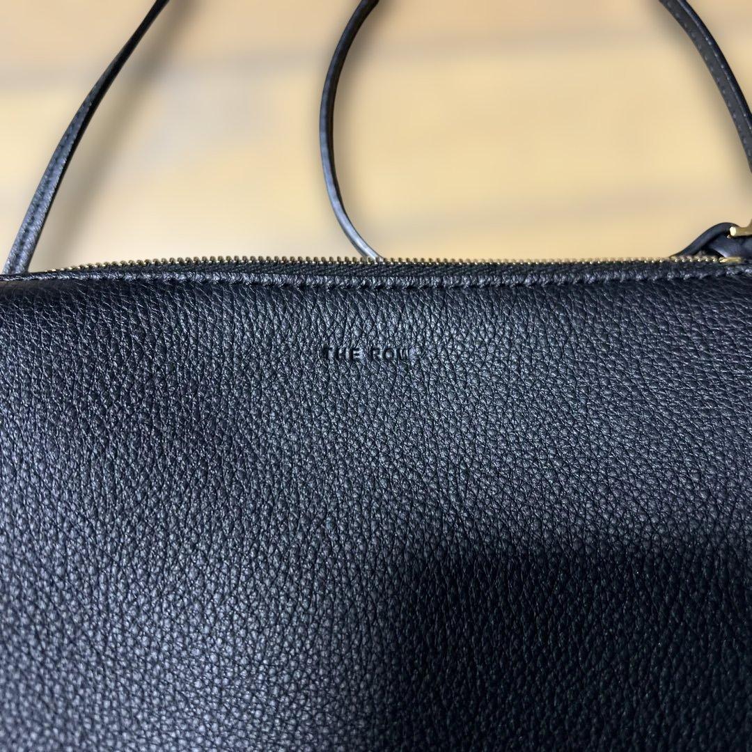 THE ROW nu mini twinブラックレザー ショルダーバッグ