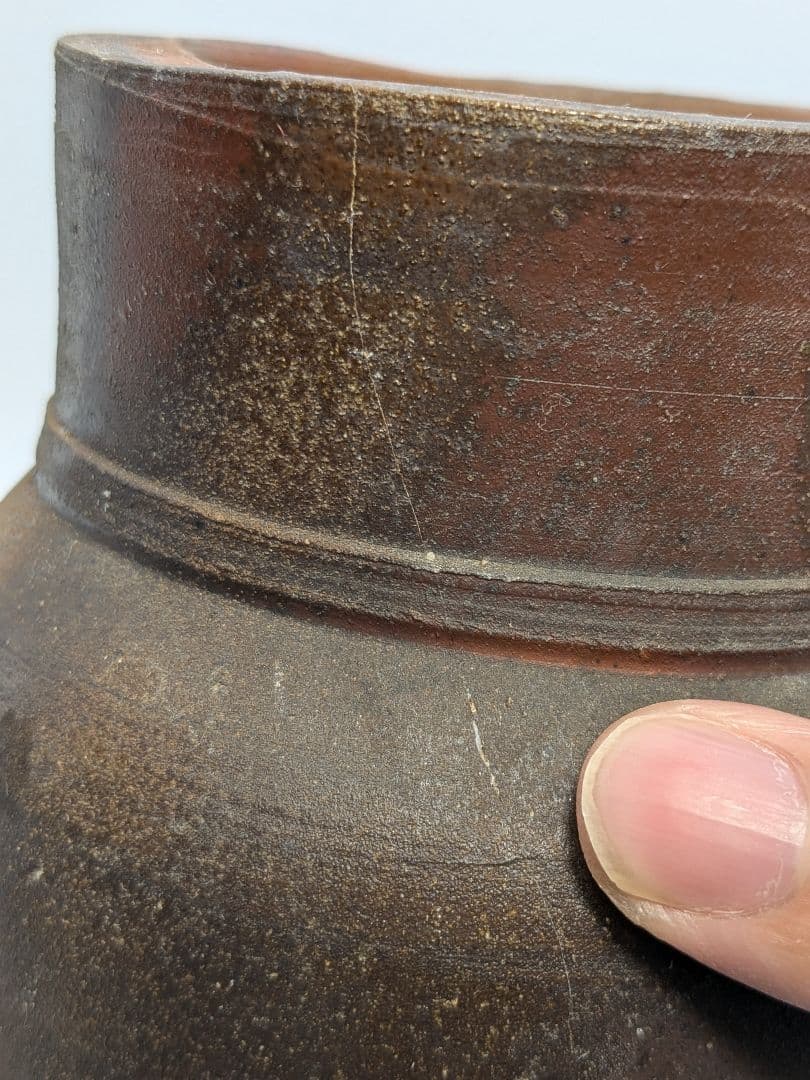 岡山県重要無形文化財 吉本正 備前焼 花入 合箱共布栞 花瓶 花器 花生 置物