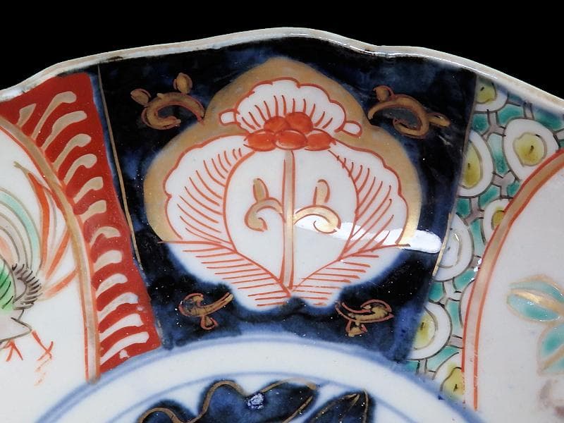 古伊万里 色絵 桐に鳳凰 花の図 膾皿 2客 D124AS-fbrh