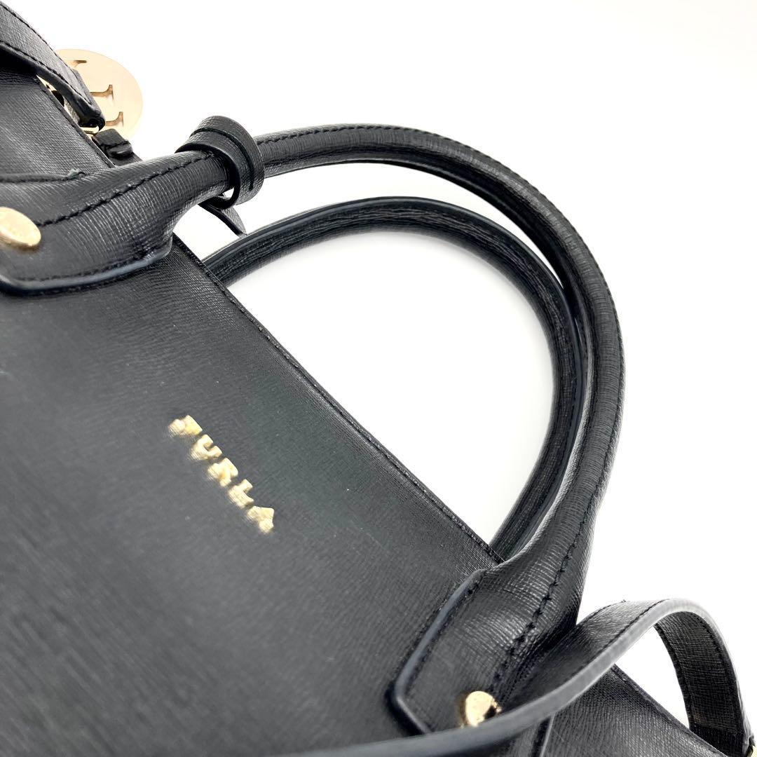 極美品✨フルラ リンダ 2way レザー ショルダー ハンドバッグ A4可 黒