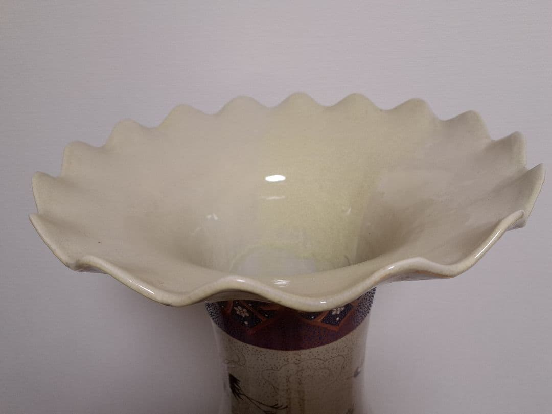 直接お渡し】絢爛豪華 花口壺 57羽鶴絵 大型142㎝