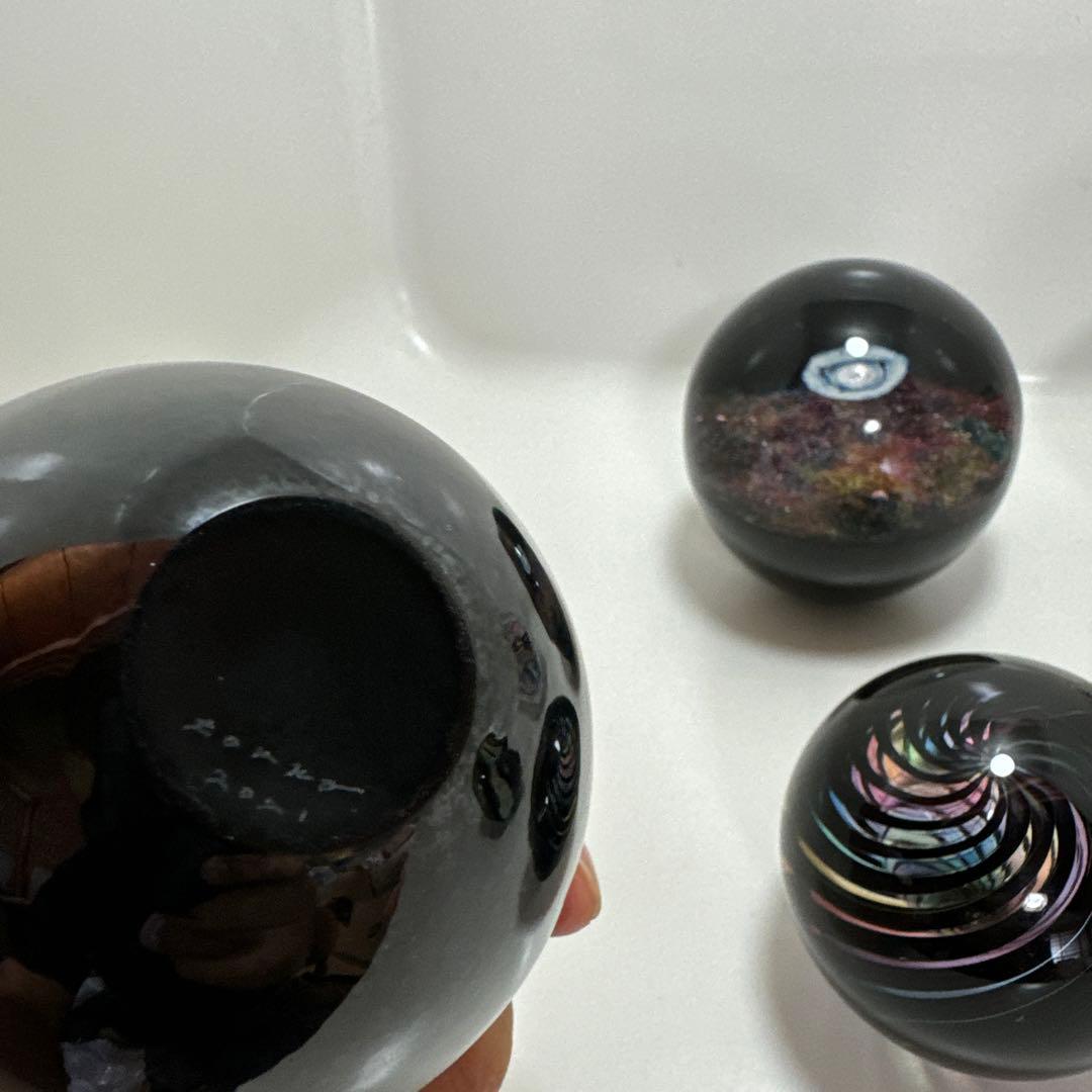 出展作品 セカイ星展 戸田晶子 オブジェ 宮崎英彦 ガラス玉 ルナ