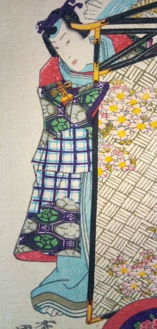 浮世絵、田舎源氏五十四帖八話花の緑、チリメン画(縮細）、二代歌川