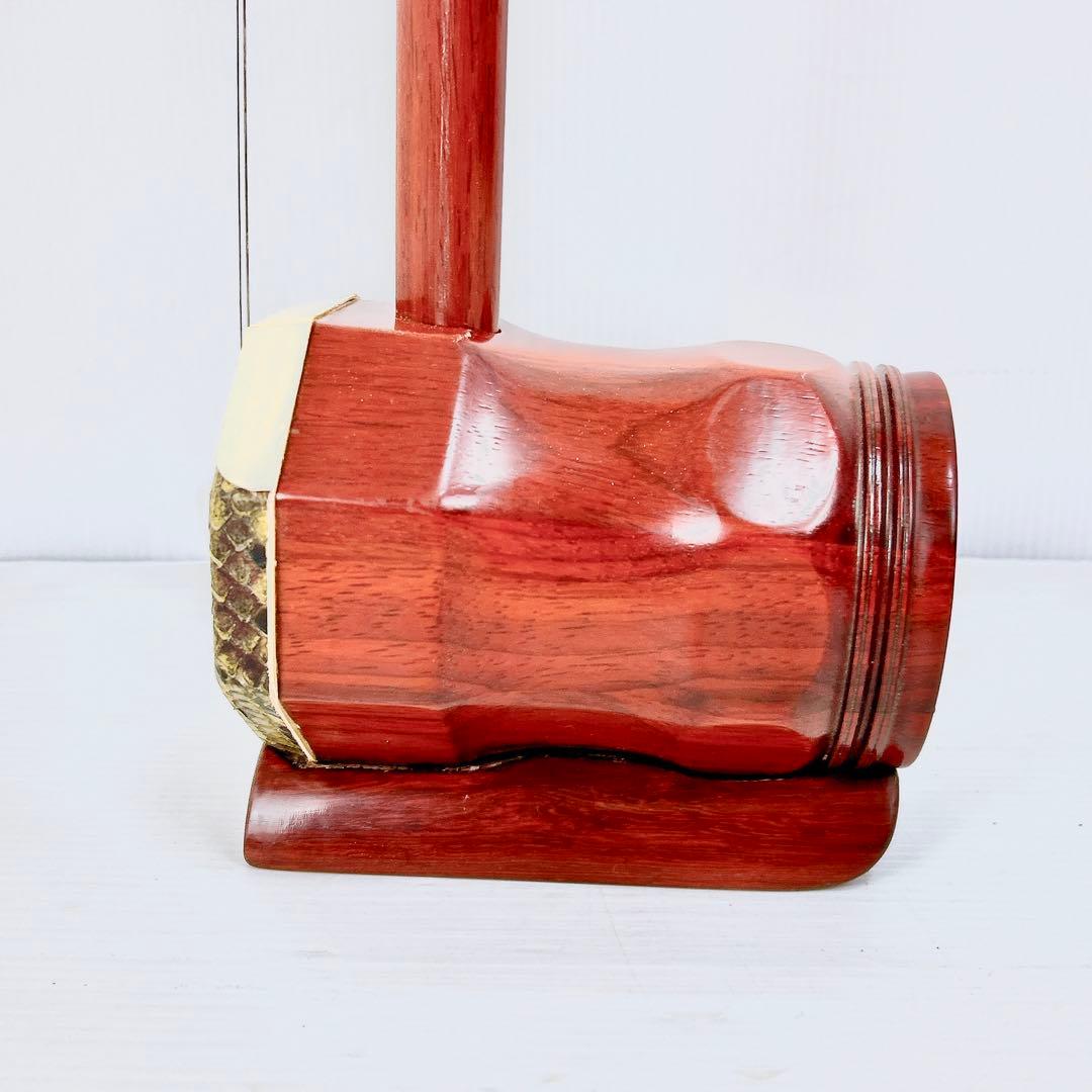 【状態良好】二胡　本蛇皮　ブランド・型番不明　北京八角胴二胡　初心者