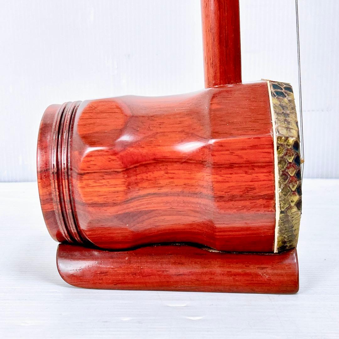 【状態良好】二胡　本蛇皮　ブランド・型番不明　北京八角胴二胡　初心者