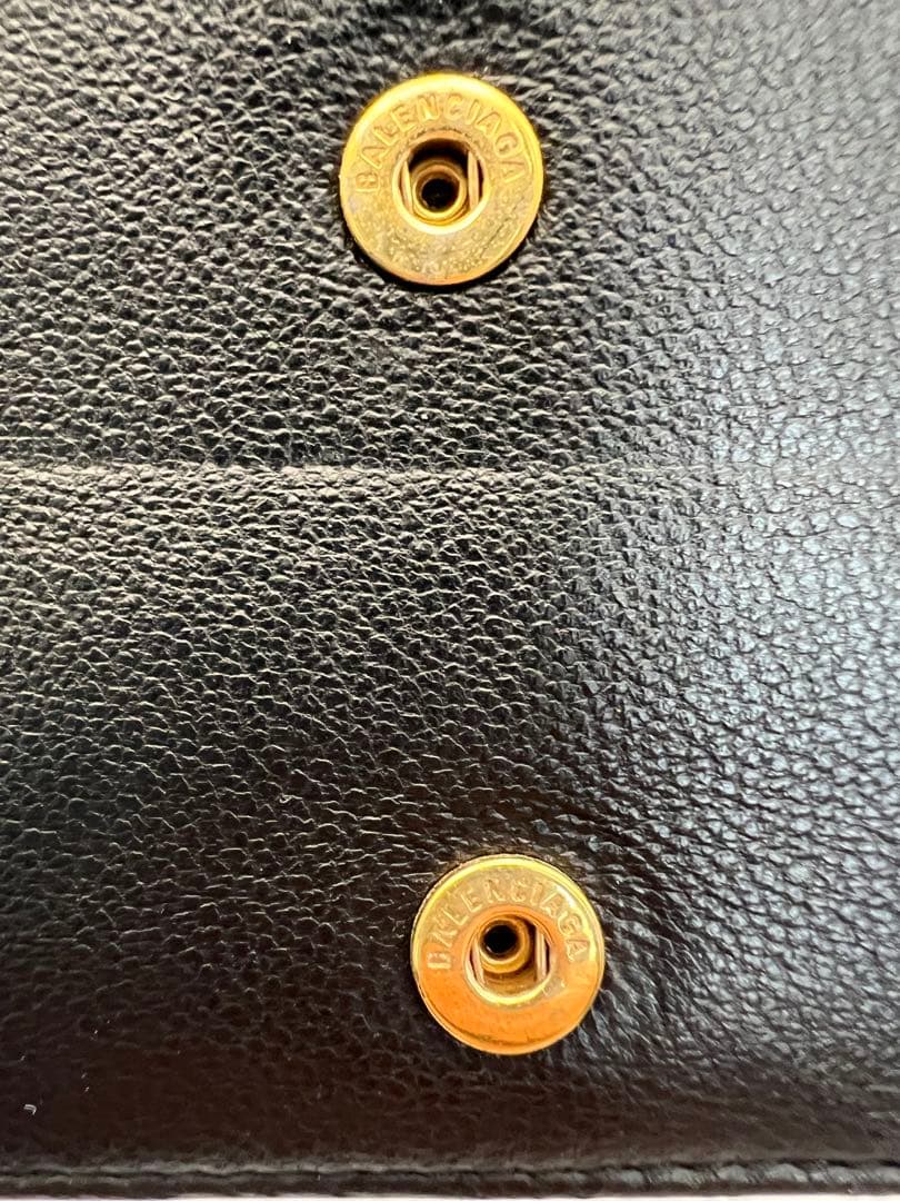 【美品】BALENCIAGA ブラック レザー 二つ折り財布