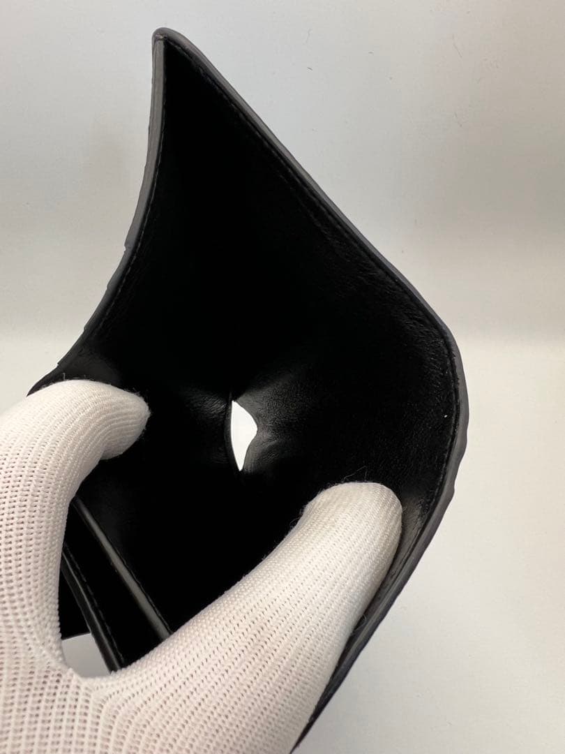 【美品】BALENCIAGA ブラック レザー 二つ折り財布