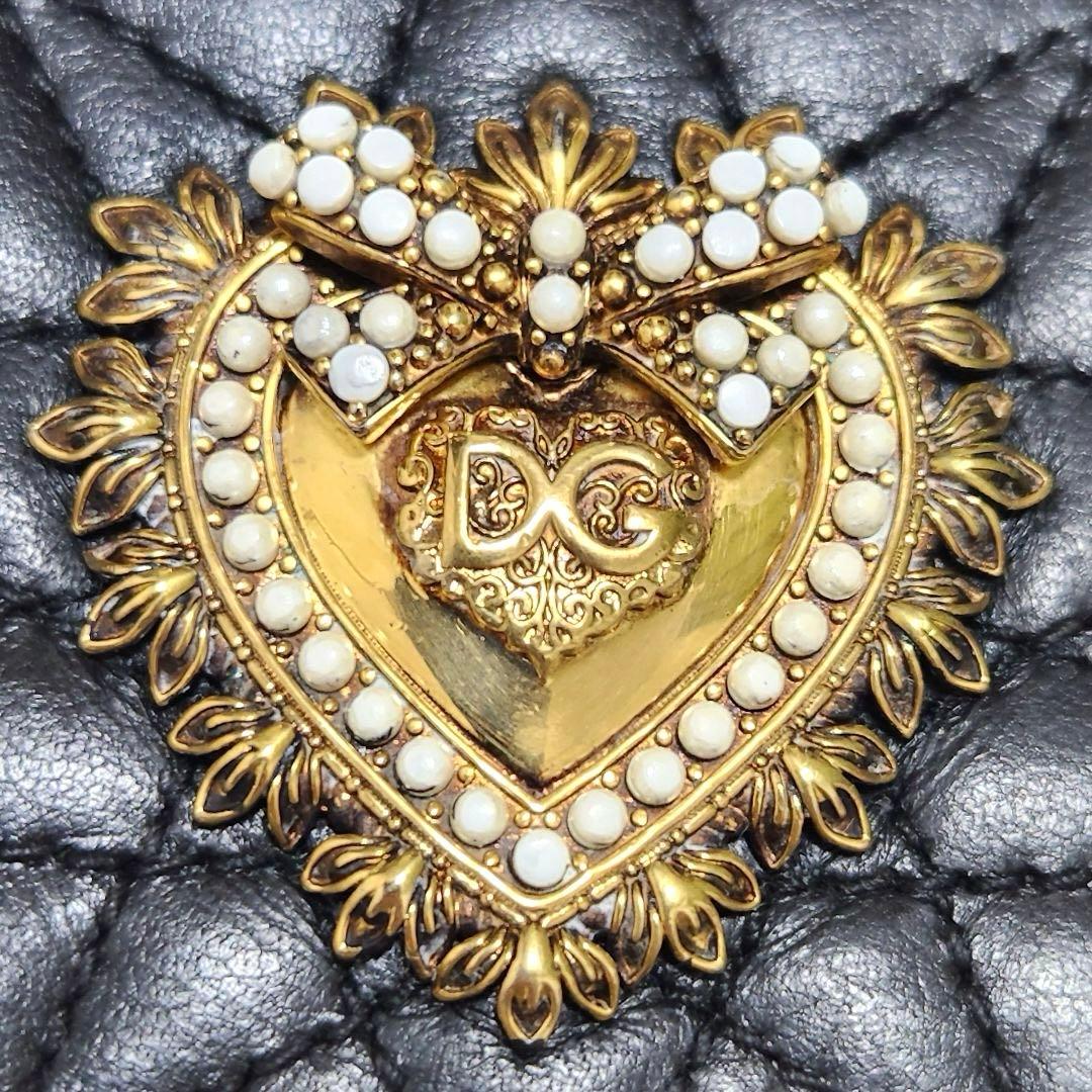 ✨極美品　人気✨ドルガバ　三つ折り　ディボーション　ブラック　レザー　金具