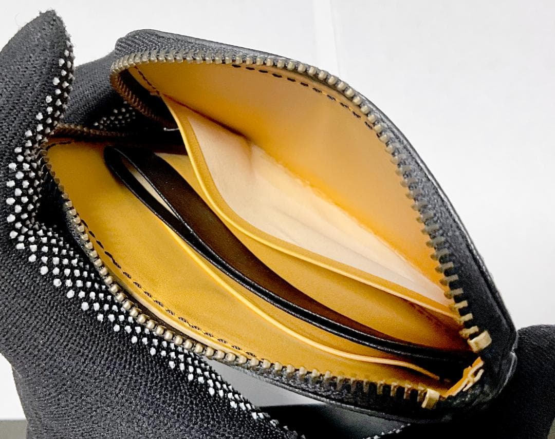 美品★GANZO Lファスナー レザー ミニ財布 コンパクト財布