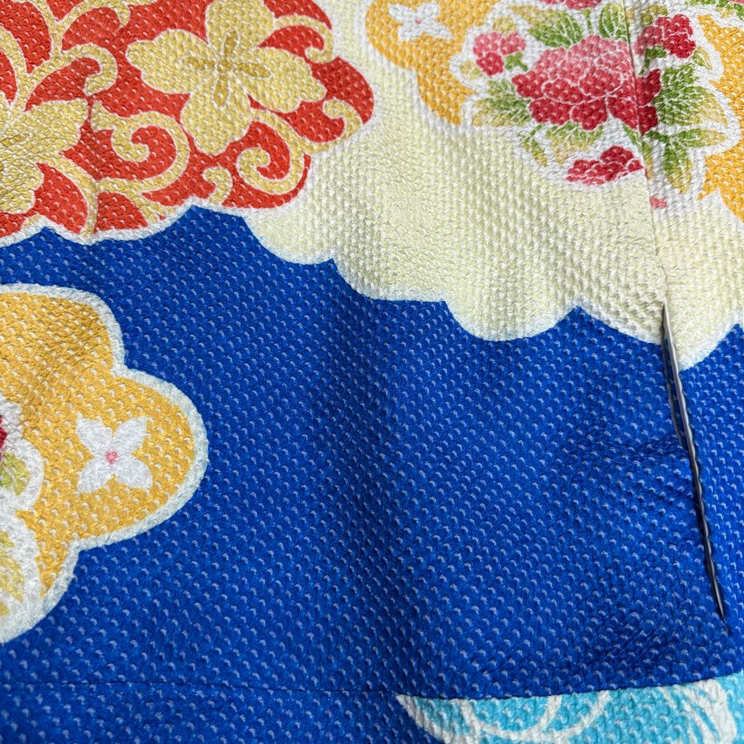 藤娘きぬたや 青地雲取り 総絞り 振袖 花唐草