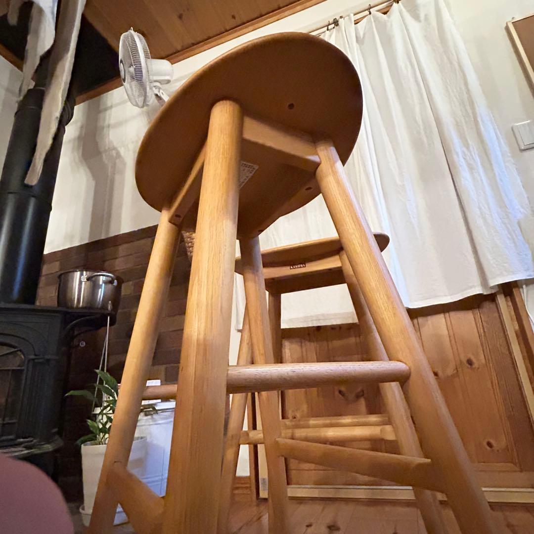 柏木工　ナチュラルウッド カウンターチェア　　 バースツール 2脚セット