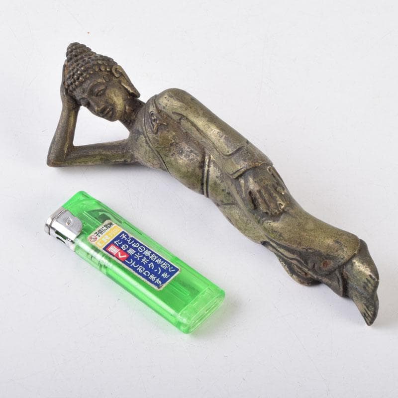 仏教美術 古銅 涅槃像 寝釈迦像 仏像 置物 N 8702