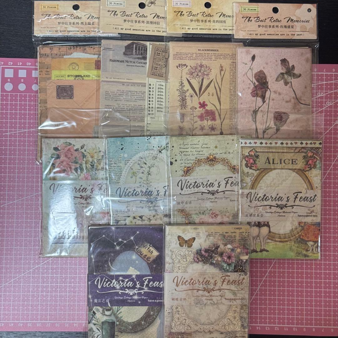 新品未使用コラージュ素材80サイズ紙モノ大量お裾分けステッカー まとめ売り