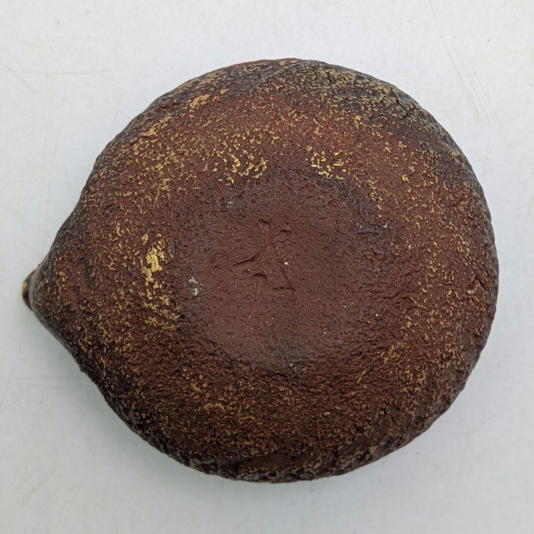 鈴木篤夫 金彩備前宝瓶 桃摘み 備前焼 四方桟共箱共布栞 手造り宝瓶