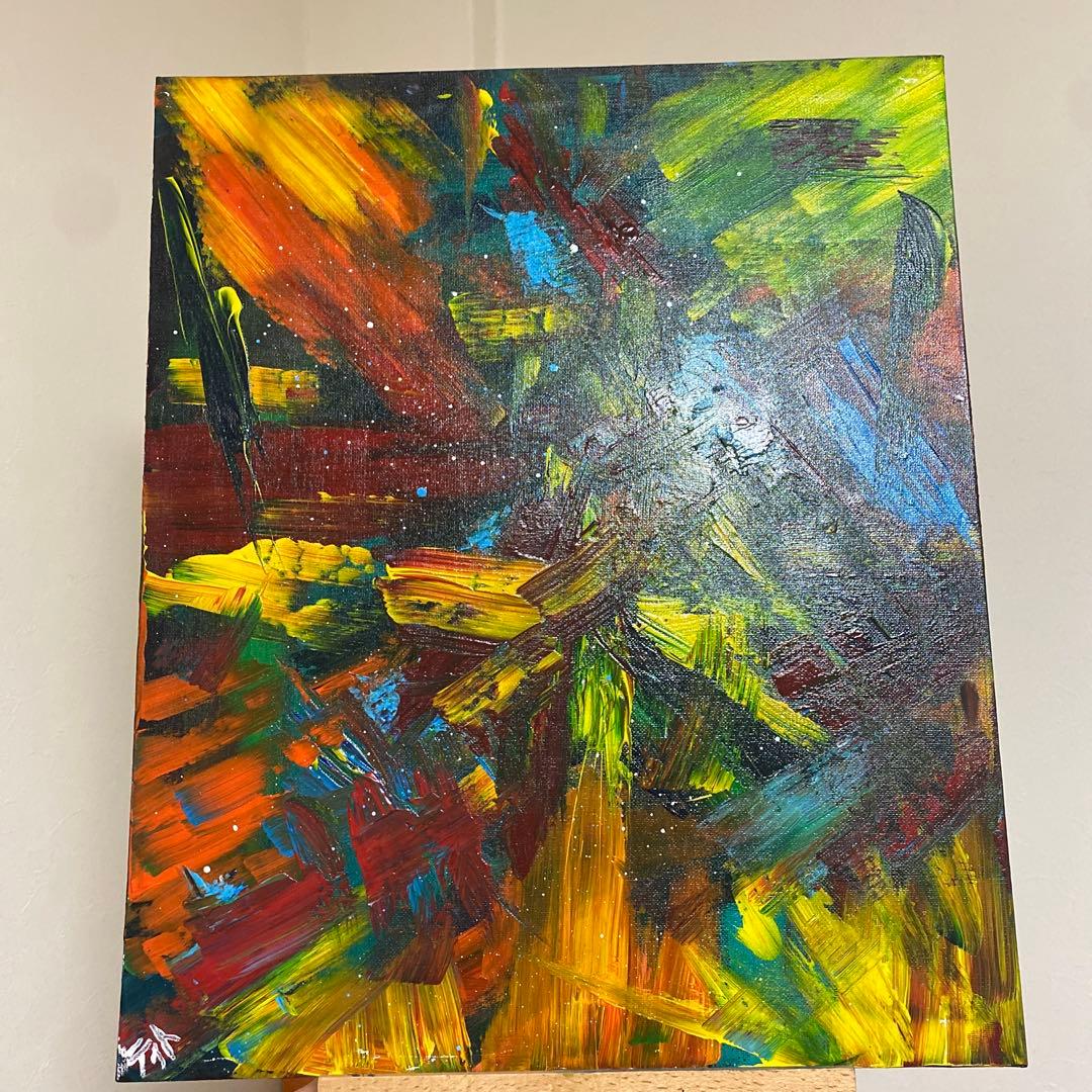 多彩なアクリル抽象画