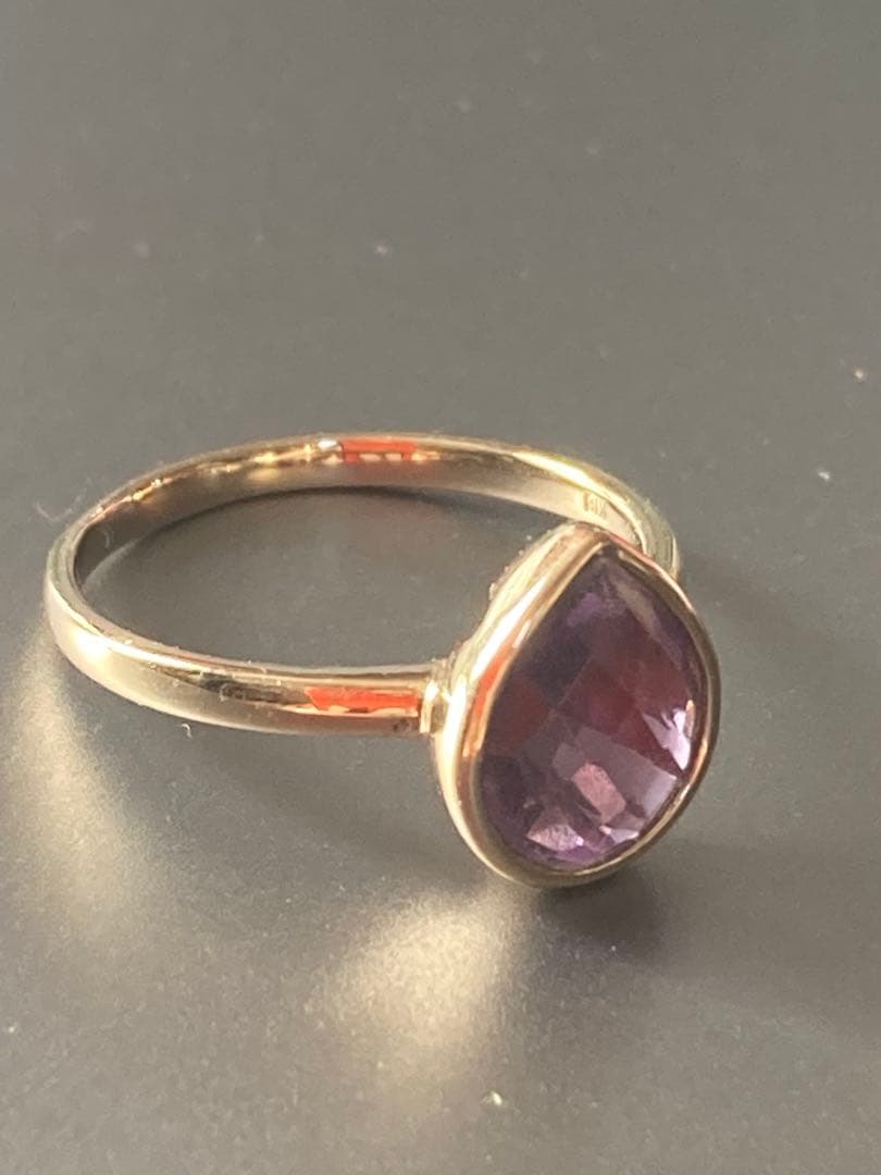 ネ*コ様 TAKANO ティアドロップリング　K18ピンクゴールド　アメジスト