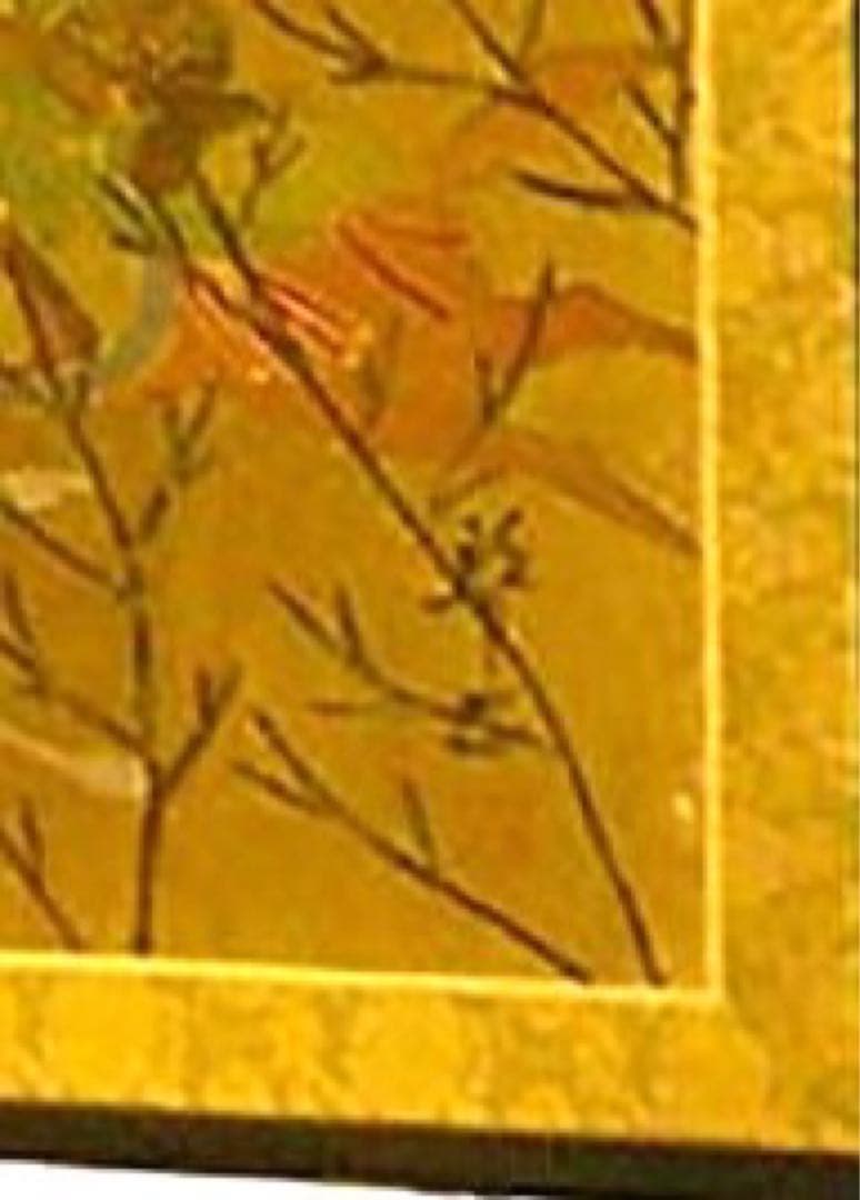 四つ折り屏風 日本画 金箔彩色 蒙古襲来図